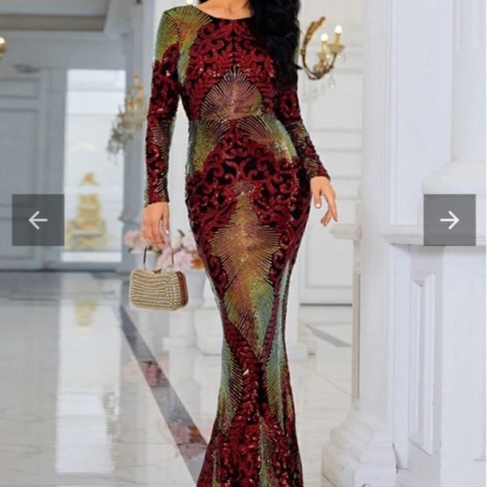 PREMIUM A LINE SEQUINED SPECIAL OCCASIONS MAXI DRESS